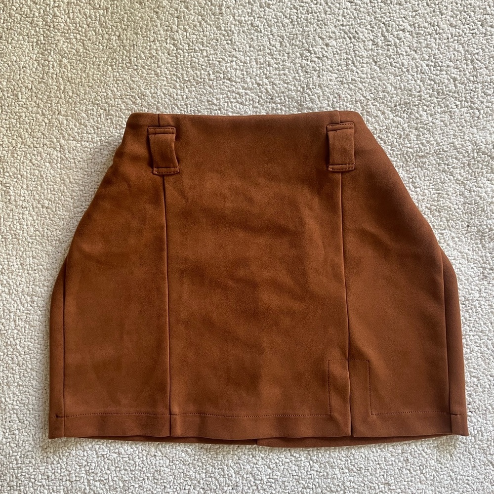 Elegant Brown Fall STRECH Neutral Women's Skirt size XL
